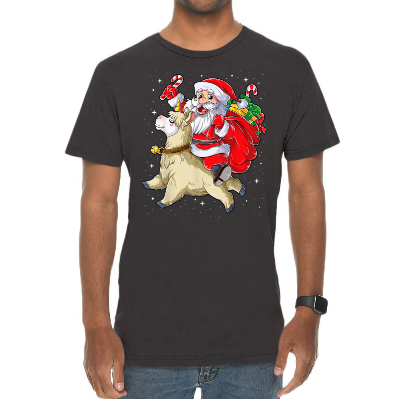 Unicorn Pony Fa La La Llama Christmas Santa Llamacorn Unicorn Girls 7 Vintage T-shirt | Artistshot