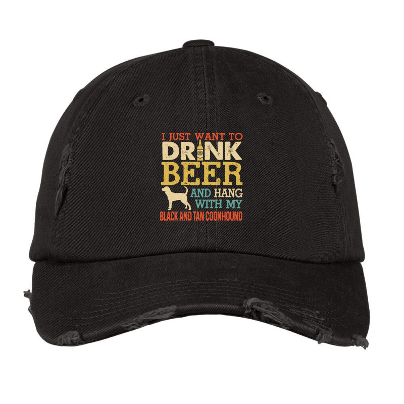 Black And Tan Coonhound Dad Drink Beer Hang With Dog Funny Vintage Cap by Binhthai9809 | Artistshot