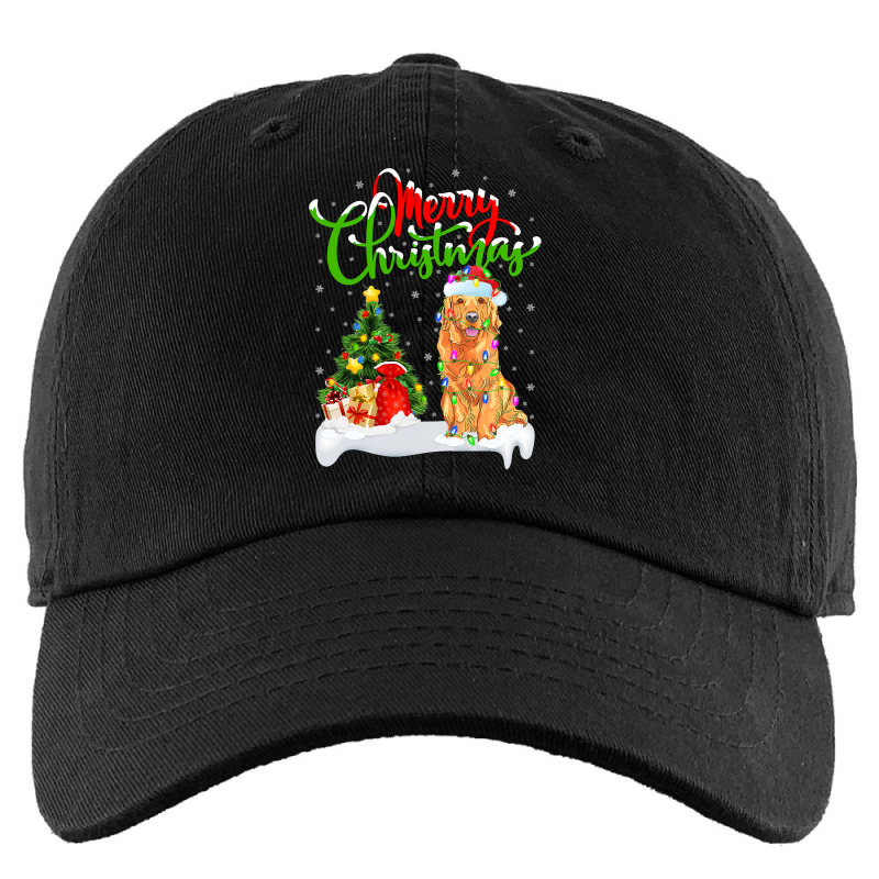 Golden Retriever Dog Xmas Lighting Matching Santa Golden Retriever Dog Kids Cap by permad | Artistshot