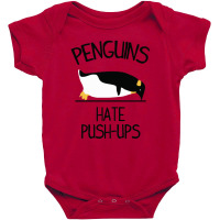 Penguin Hates Push Ups Baby Bodysuit | Artistshot