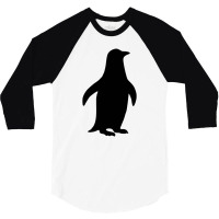 Penguin Silhouette Funny Cute Animal 3/4 Sleeve Shirt | Artistshot