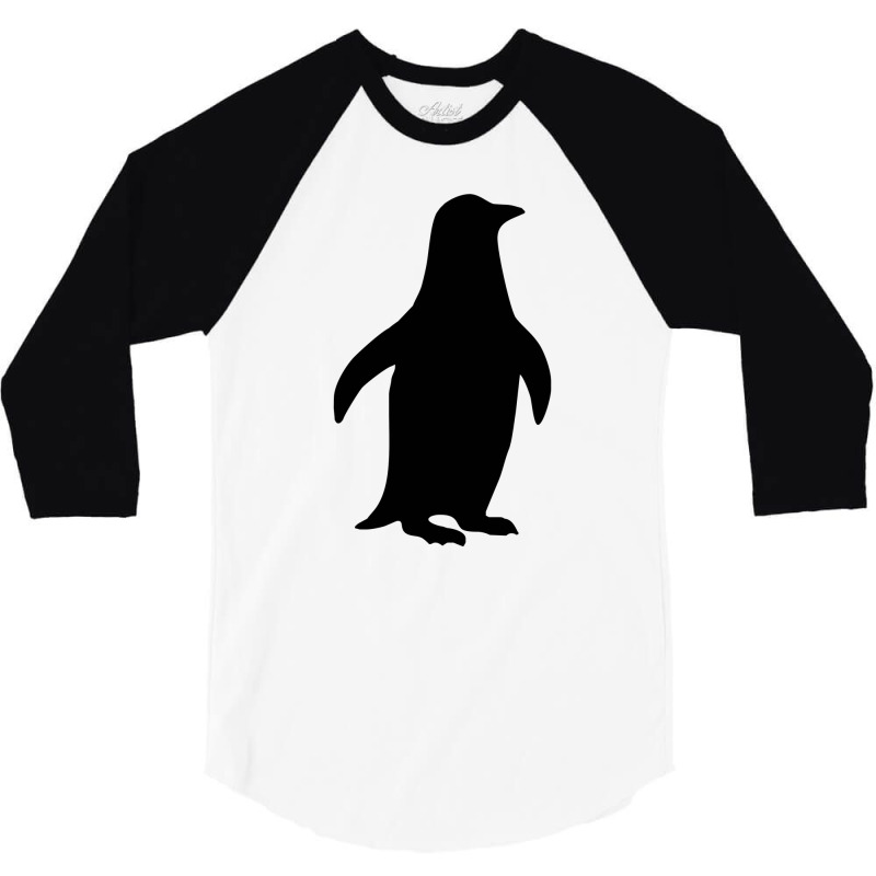 Penguin Silhouette Funny Cute Animal 3/4 Sleeve Shirt by heart eye | Artistshot