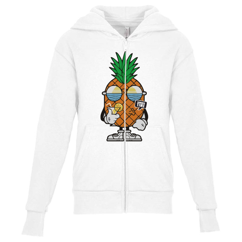 Pineapple Summer Funny Youth Zipper Hoodie by heart eye | Artistshot