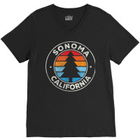 Sonoma California Ca Vintage Graphic Retro 70s T Shirt V-neck Tee | Artistshot