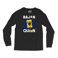 Womens Bajan Queen Shirt Barbados Flag Lips Barbadian Pride T Shirt Long Sleeve Shirts | Artistshot