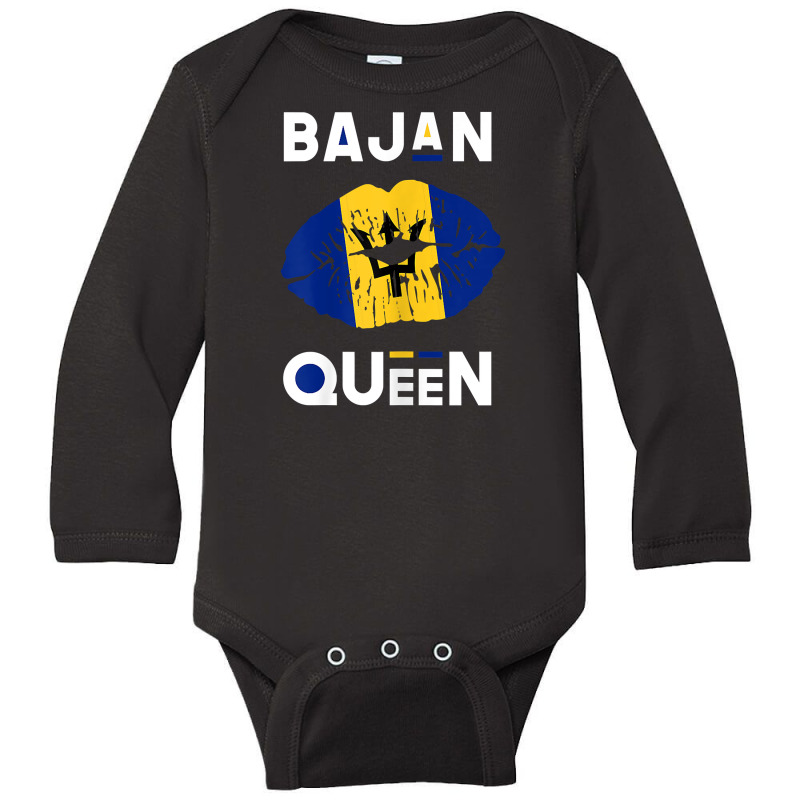 Womens Bajan Queen Shirt Barbados Flag Lips Barbadian Pride T Shirt Long Sleeve Baby Bodysuit by sav.anzoey | Artistshot