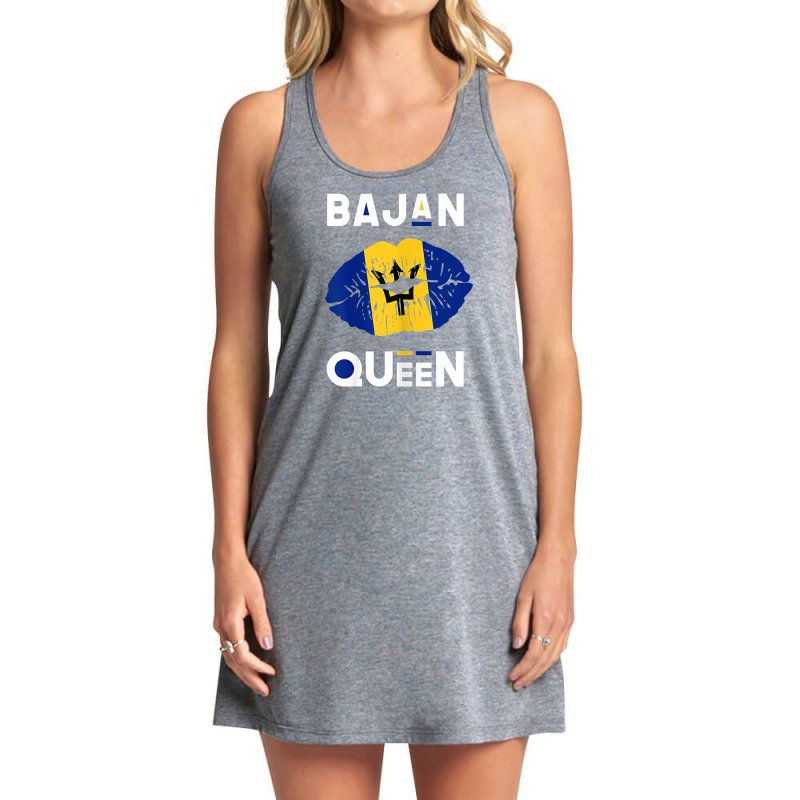 Womens Bajan Queen Shirt Barbados Flag Lips Barbadian Pride T Shirt Tank Dress by sav.anzoey | Artistshot