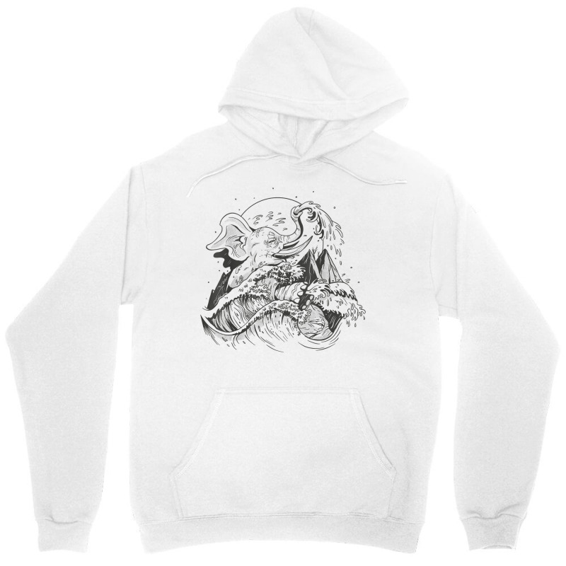 Elephant Landscape Japanese Wave Nature Aesthetic Graphic T Shirt Unisex Hoodie | Artistshot