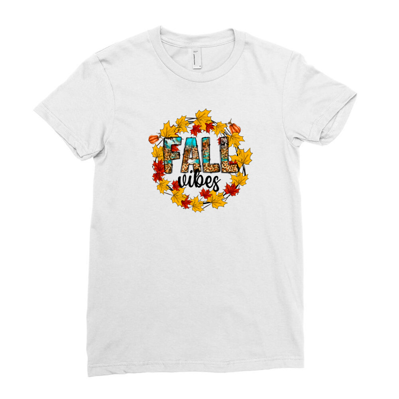 Fall Vibes Ladies Fitted T-Shirt by CowhideDigitalArt | Artistshot