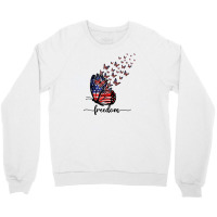 America Freedom Butterfly American Flag 4th Of July Patriot T Shirt Crewneck Sweatshirt | Artistshot