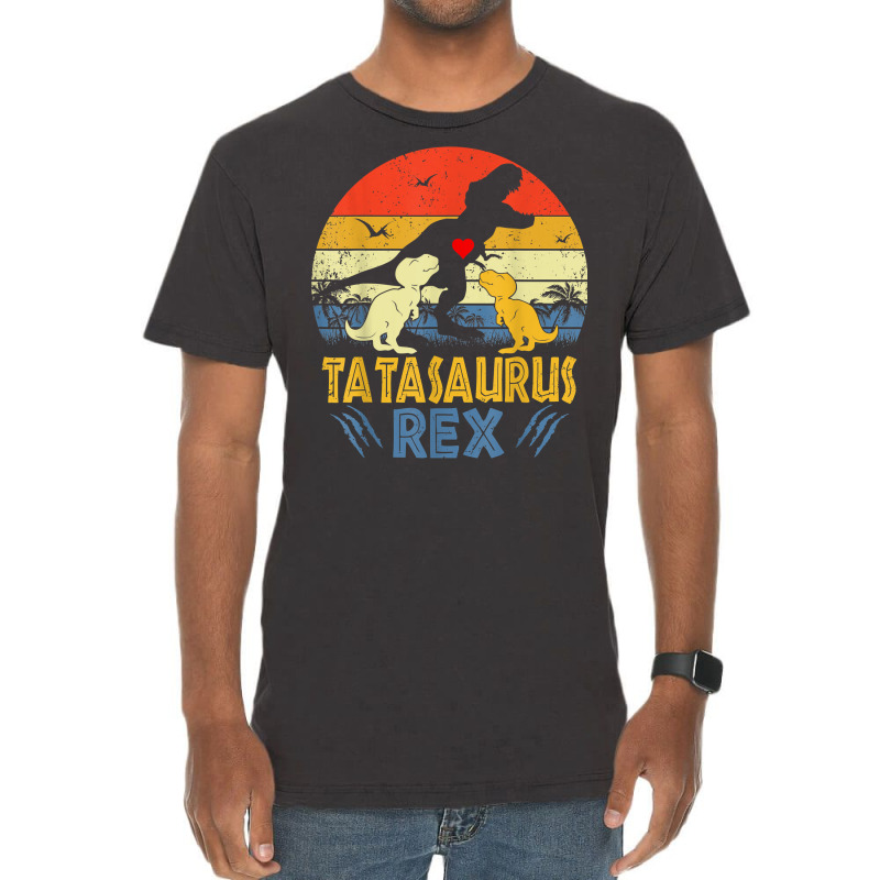 Tata Saurus T Rex Dinosaur Tata 2 Kids Family Matching T Shirt Vintage T-shirt | Artistshot