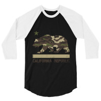 Camoue California Republic Flag Bear Star Cali La T 3/4 Sleeve Shirt | Artistshot