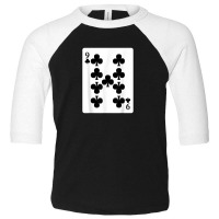 Nine Of Clubs Playing Card T Shirt Poker Player Costume Toddler 3/4 Sleeve Tee | Artistshot