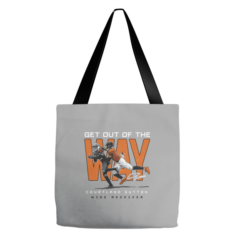 Courtland Sutton Get Out Of The Way Tote Bags | Artistshot