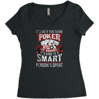 Funny Poker Smart Sport Distressed Texas Hold Em Card Game Women's Triblend Scoop T-shirt | Artistshot