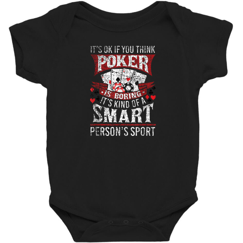 Funny Poker Smart Sport Distressed Texas Hold Em Card Game Baby Bodysuit by tahanemosi | Artistshot