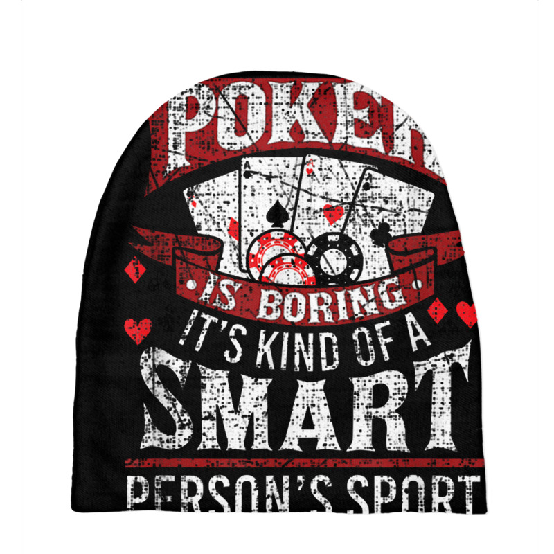 Funny Poker Smart Sport Distressed Texas Hold Em Card Game Baby Beanies by tahanemosi | Artistshot