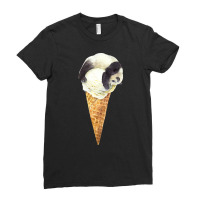 Panda On A Vanilla Ice Cream Cone T  Shirt Panda Cone Ice Cream T  Shi Ladies Fitted T-shirt | Artistshot