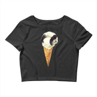 Panda On A Vanilla Ice Cream Cone T  Shirt Panda Cone Ice Cream T  Shi Crop Top | Artistshot