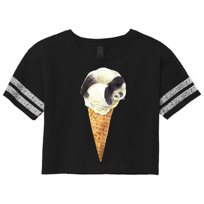 Panda On A Vanilla Ice Cream Cone T  Shirt Panda Cone Ice Cream T  Shi Scorecard Crop Tee by thymeartiste | Artistshot