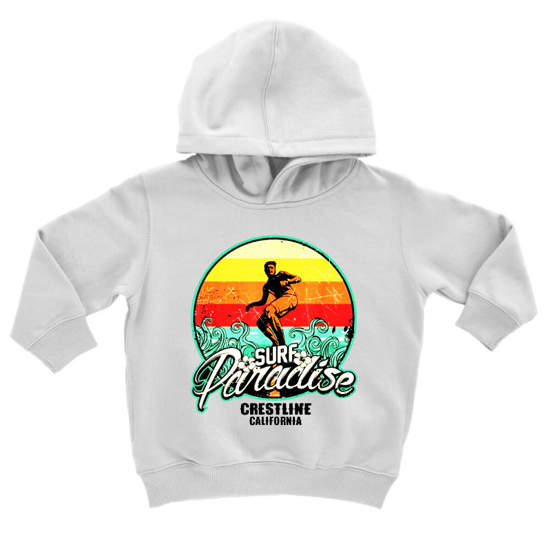 Crestline Surf Paradise Toddler Hoodie by althubich | Artistshot