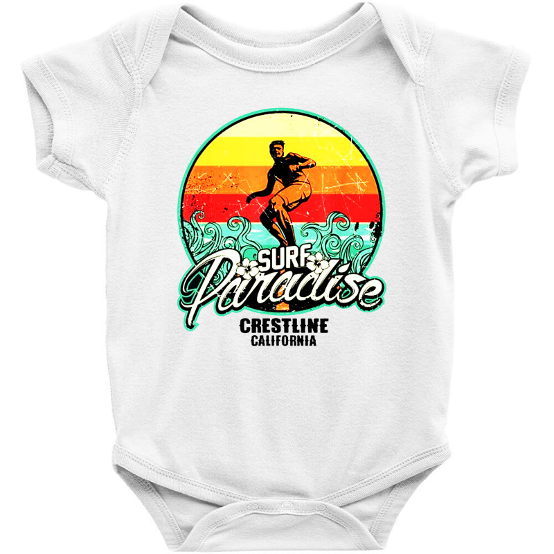 Crestline Surf Paradise Baby Bodysuit by althubich | Artistshot