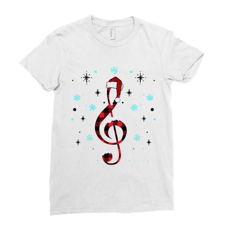 Musical Note Santa Hat For Light Ladies Fitted T-Shirt by nbobatiga | Artistshot