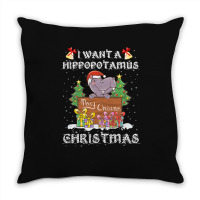 Hippopotamus I Want A Hippopotamus For Christmas Xmas Hippo 378 Hippo Throw Pillow | Artistshot