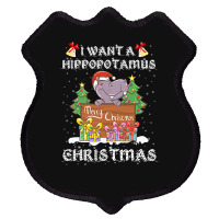 Hippopotamus I Want A Hippopotamus For Christmas Xmas Hippo 378 Hippo Shield Patch | Artistshot