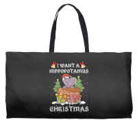 Hippopotamus I Want A Hippopotamus For Christmas Xmas Hippo 378 Hippo Weekender Totes | Artistshot