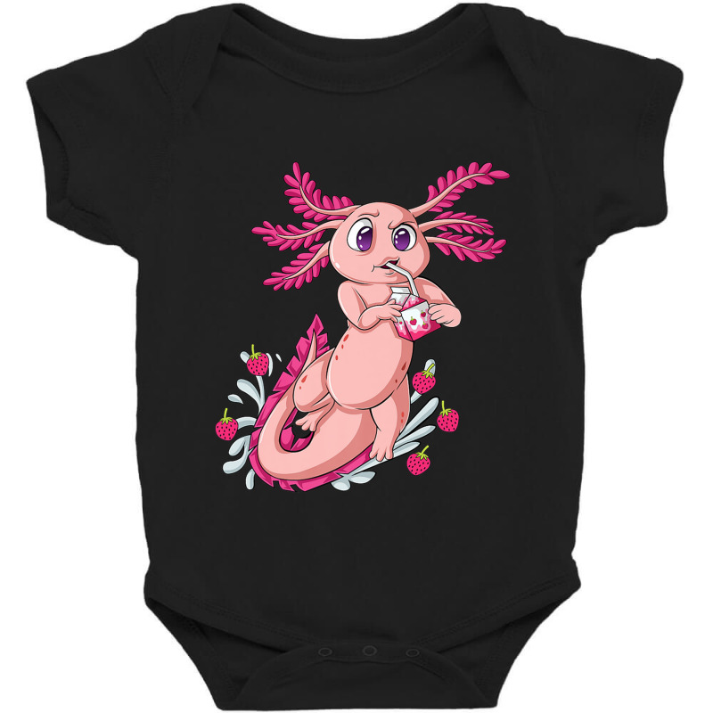 Axolotl Axolotl Pastel Strawberry Milk Shake Anime Goth Aesthetic Baby Bodysuit by criticizematter | Artistshot