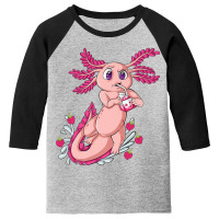 Axolotl Axolotl Pastel Strawberry Milk Shake Anime Goth Aesthetic Youth 3/4 Sleeve | Artistshot