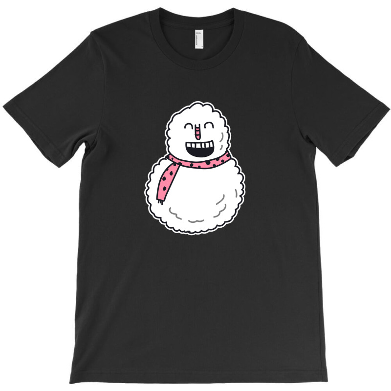 Snowman With Pink Polka Dots Scarf T-Shirt by Rich.Collection | Artistshot