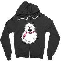 Snowman With Pink Polka Dots Scarf Zipper Hoodie | Artistshot