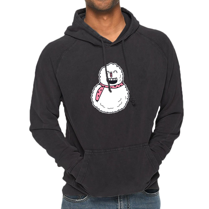 Snowman With Pink Polka Dots Scarf Vintage Hoodie by Rich.Collection | Artistshot