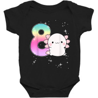 Axolotl Axolotl 8th Birthday Girl Salamander Kawaii Axolotl Eight Baby Bodysuit | Artistshot