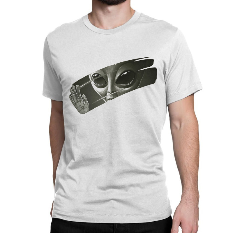 Alien Behind The Dirty Window Classic T-shirt | Artistshot