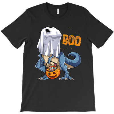 Ghost Dinosaur T Rex Funny Boo Halloween Gifts Men Pumpkin T-shirt Designed By Rame Halili