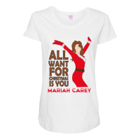 Mariah Carey All Want For Chrıstmas Is You Merry Christmas Maternity Scoop Neck T-shirt | Artistshot