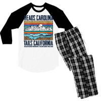 Womens Vintage Heads Carolina Tail California Summer Beach Paradise V Men's 3/4 Sleeve Pajama Set | Artistshot