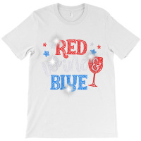 Womens Woman Red Wine And Blue Bling Rhinestone 4th Of July V Neck T S T-shirt | Artistshot