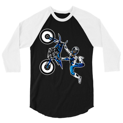 Freestyle Motocross 3/4 Sleeve Shirt Designed By Cute Aleyza