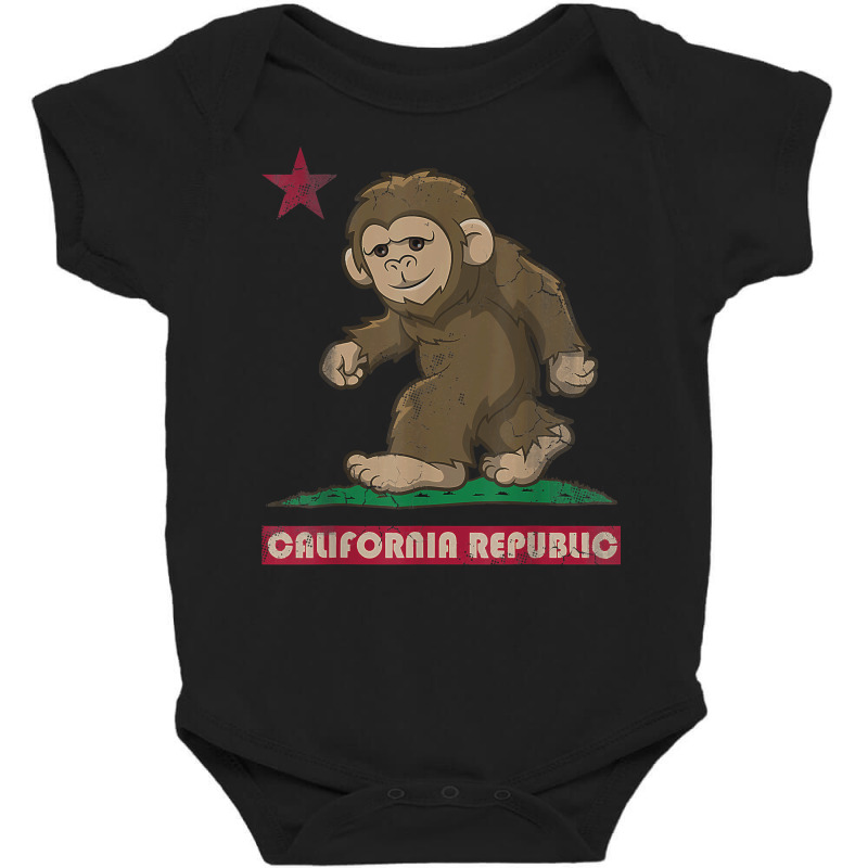 California Republic Bigfoot Flag Sasquatch Squatch Funny T Shirt Baby Bodysuit by nycerecoverdell | Artistshot