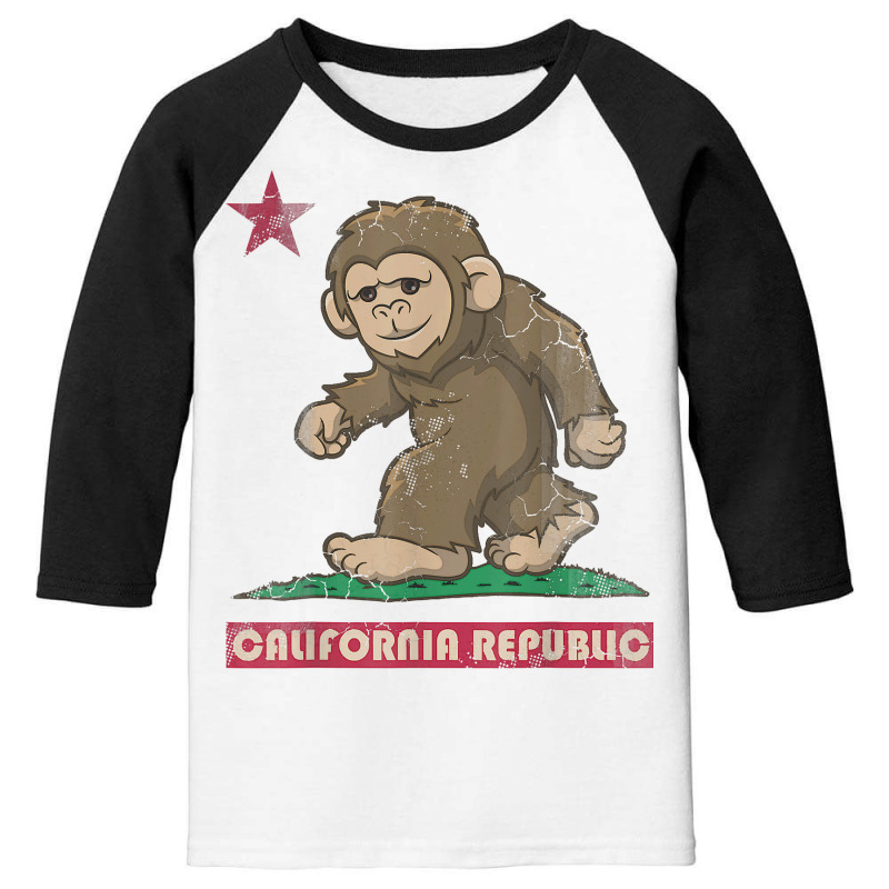 California Republic Bigfoot Flag Sasquatch Squatch Funny T Shirt Youth 3/4 Sleeve by nycerecoverdell | Artistshot