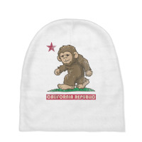 California Republic Bigfoot Flag Sasquatch Squatch Funny T Shirt Baby Beanies | Artistshot