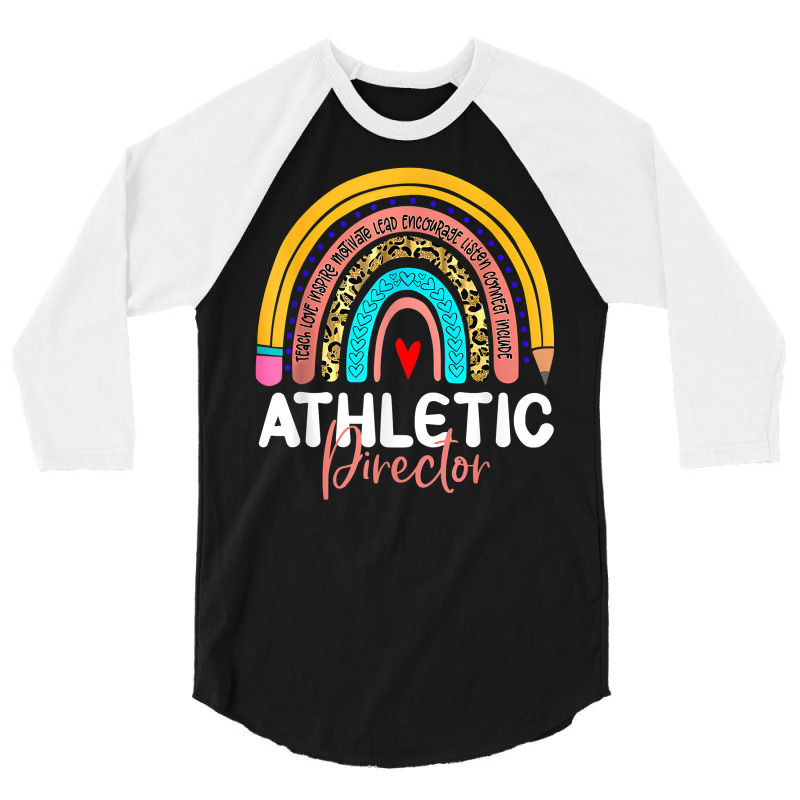 Athletic Director Leopard Rainbow Back To School Sport Coach T Shirt 3/4 Sleeve Shirt | Artistshot