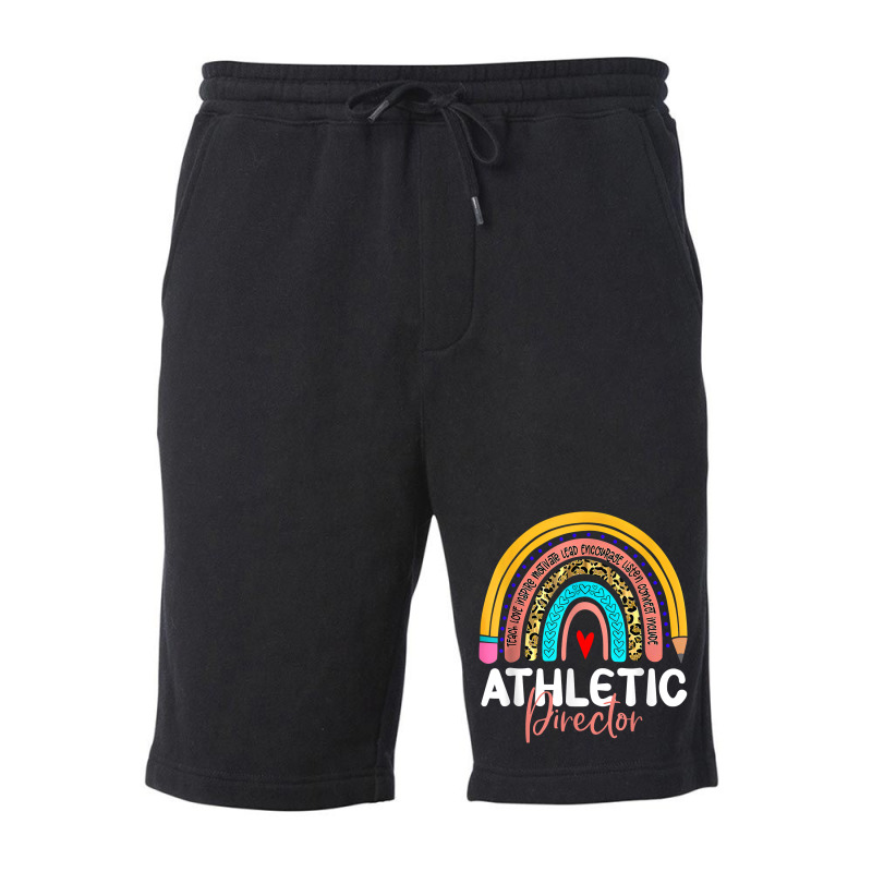 Athletic Director Leopard Rainbow Back To School Sport Coach T Shirt Fleece Short | Artistshot