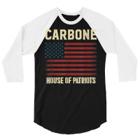 Carbone Last Name Surname American Flag Family T Shirt 3/4 Sleeve Shirt | Artistshot