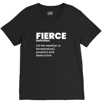 Fierce Definition V-neck Tee Designed By Zxco Tees