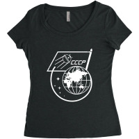 Vintage Sputnik Ussr Soviet Union Soviet Propaganda Women's Triblend Scoop T-shirt | Artistshot